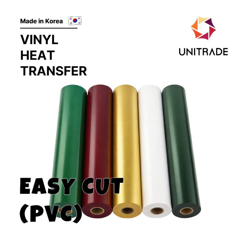 UNITRADE® Easy Cut (PVC) Sky Blue Heat Transfer Vinyl Roll / Compatible with Cricut, Silhouette, Professional Cutters / CPSIA Certified / Made in Korea - Image 1